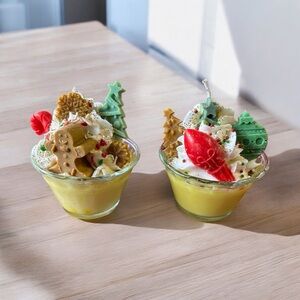 Festive Holiday Dessert Candles (set of 4)